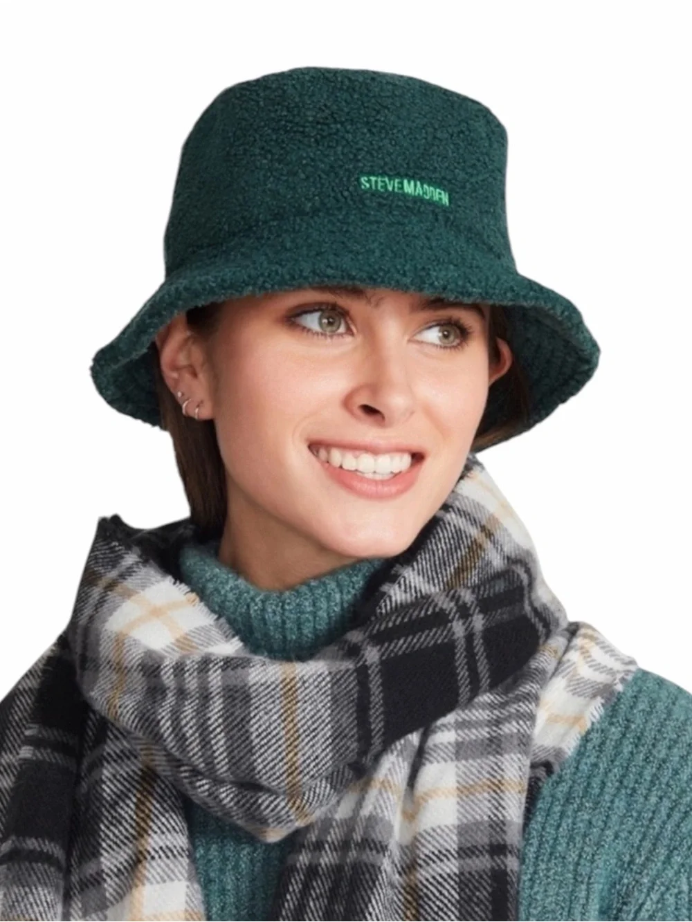 Steve Madden Sherpa Bucket Hat With Satin Lining NWT